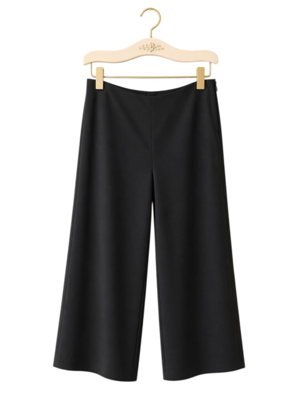 Theory Terena B Cropped Pants Black Crepe Tailored Size 6 Career Professional